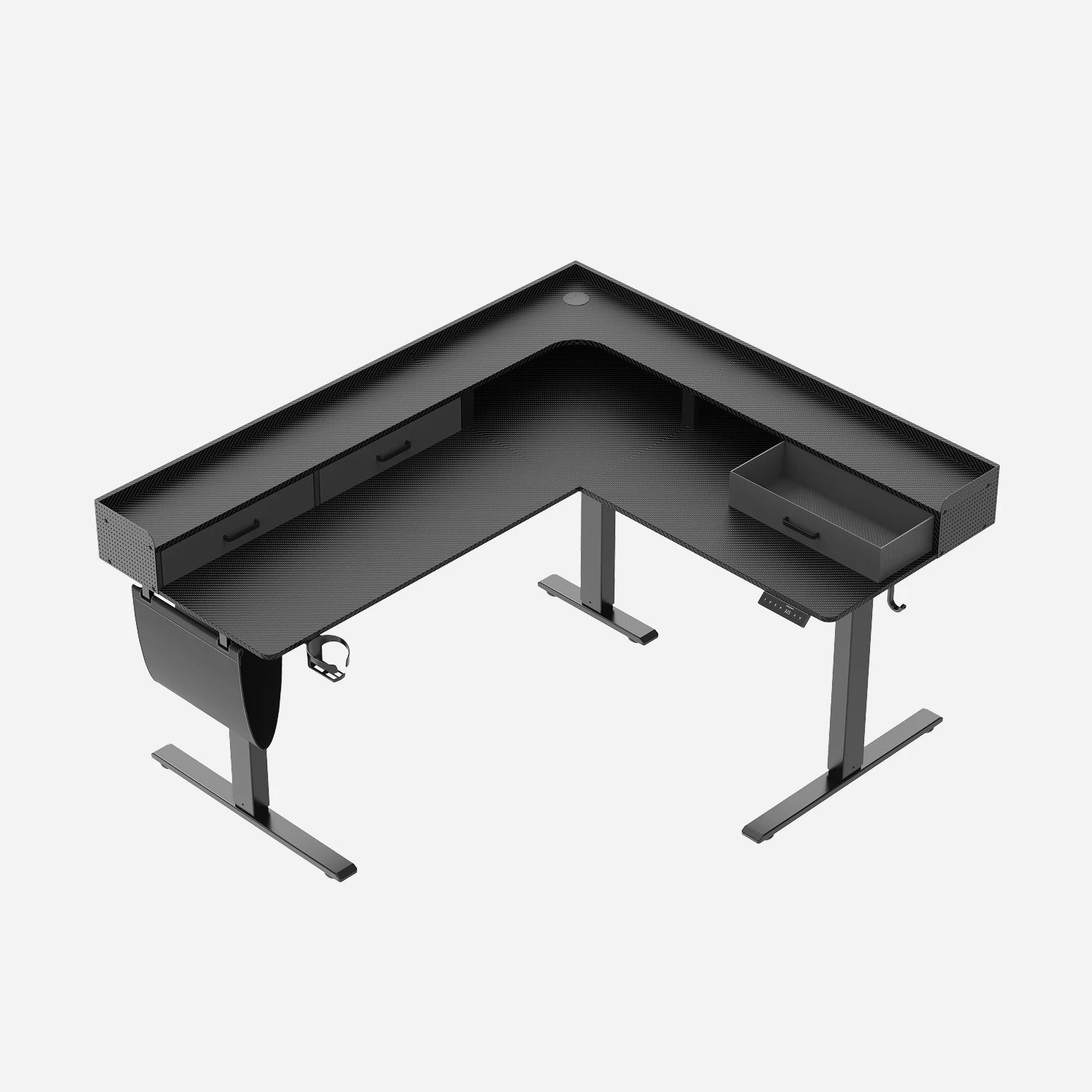 L-Shape With Drawer Standing Desk