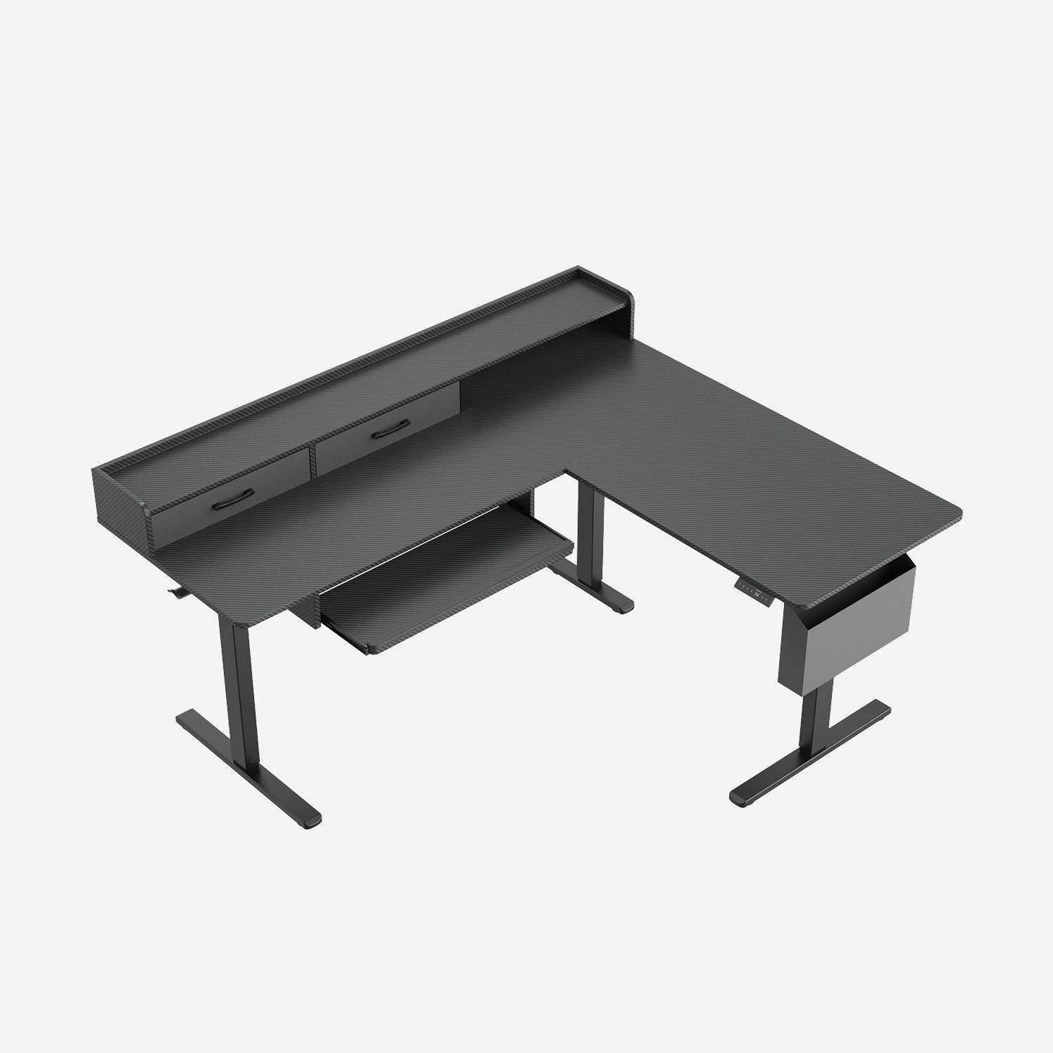 L-Shape With Keyboard Tray Standing Desk